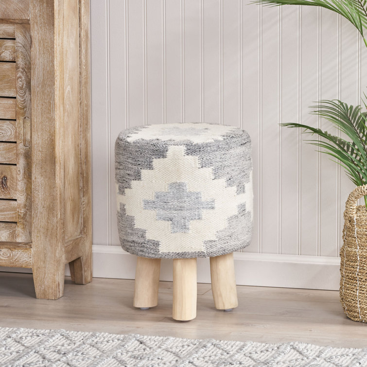 Foundry Select 17'' Tall Solid Wood Accent Stool Wayfair